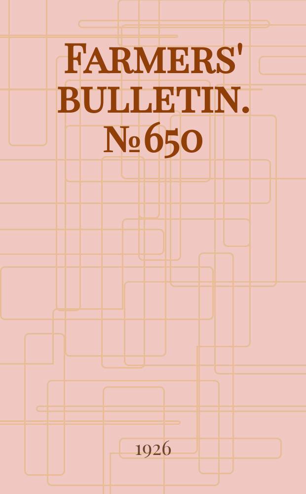 Farmers' bulletin. №650 : The San Jose scale ant its control