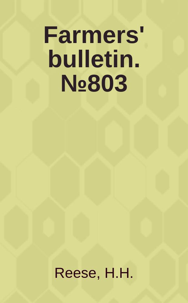 Farmers' bulletin. №803 : Horse - breeding suggestion for farmers