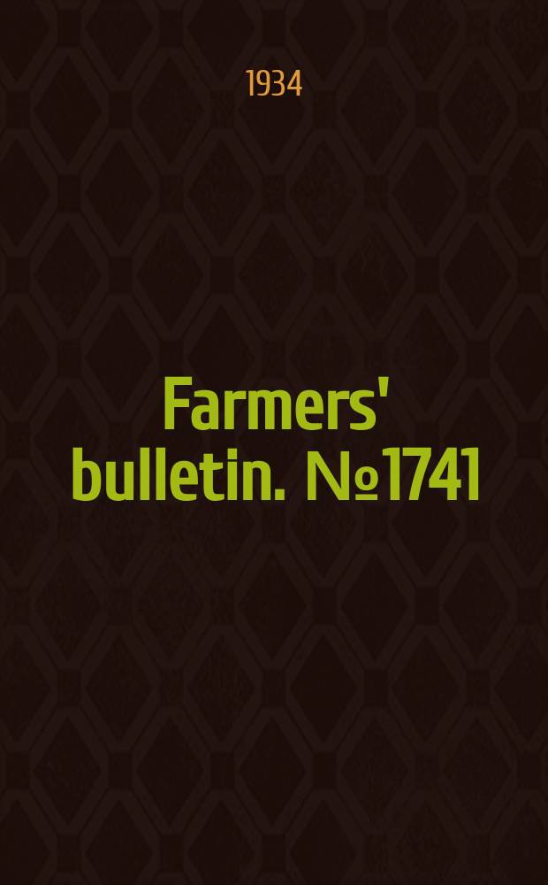 Farmers' bulletin. №1741 : Bur - clover cultivation and utilization