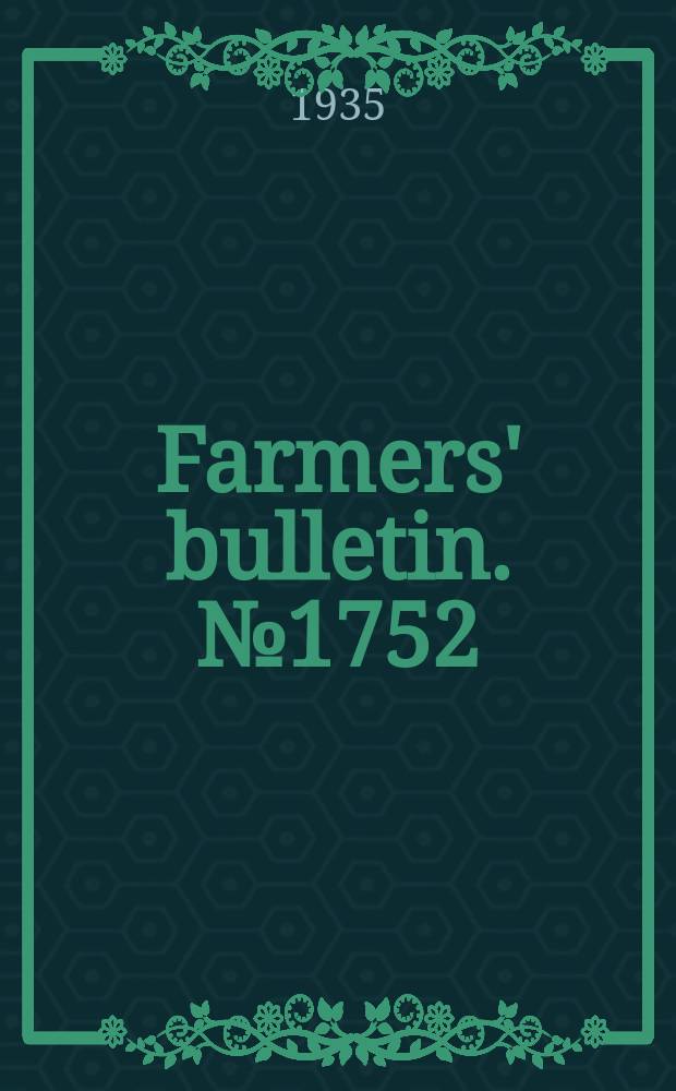 Farmers' bulletin. №1752 : Spray - residue removal from apples and other fruits