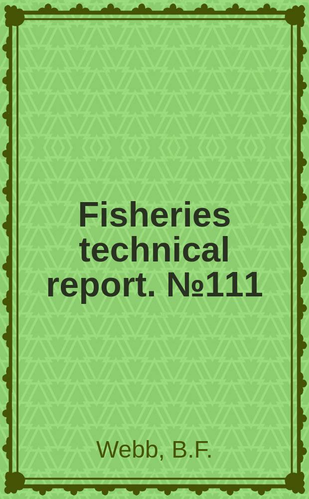 Fisheries technical report. №111 : Surface water temperatures ...