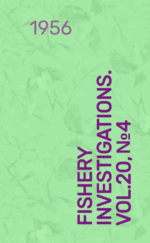 Fishery investigations. Vol.20, №4 : Phytoplankton and the herring