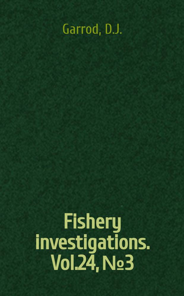 Fishery investigations. Vol.24, №3 : Whiting of the Irish Sea and the Clyde