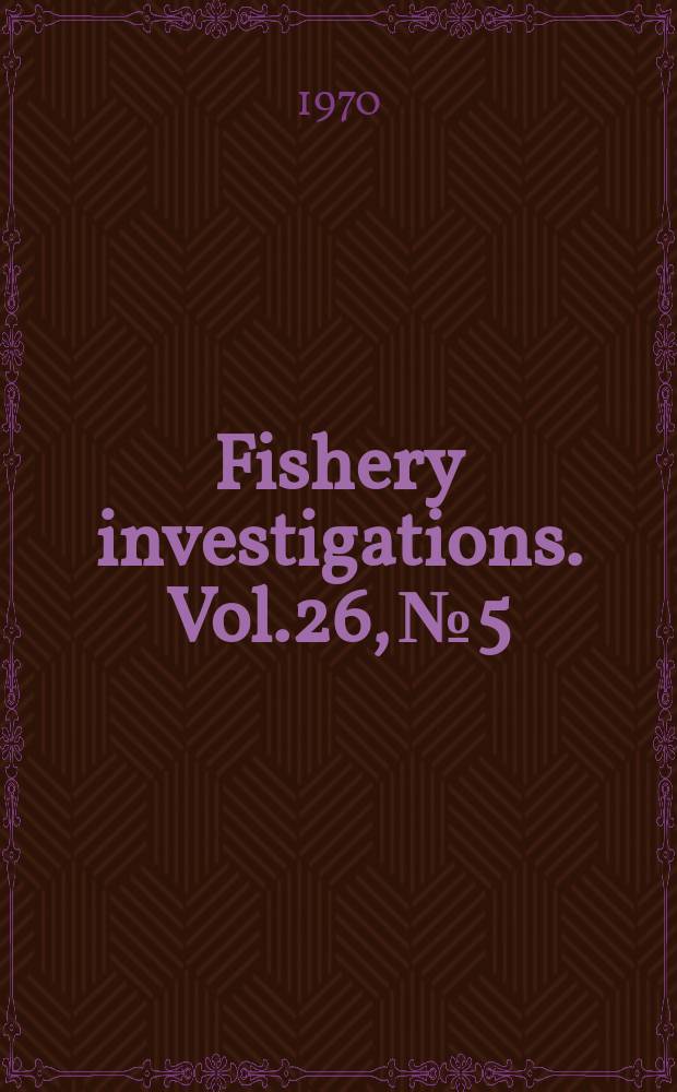 Fishery investigations. Vol.26, №5 : Studies on the food value of nineteen genera of algae to juvenile bivalves of the genera Ostrea, Crasssostrea, Mercenaria and Mytitus
