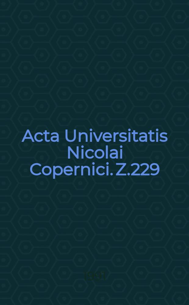 Acta Universitatis Nicolai Copernici. Z.229 : (Literatura)