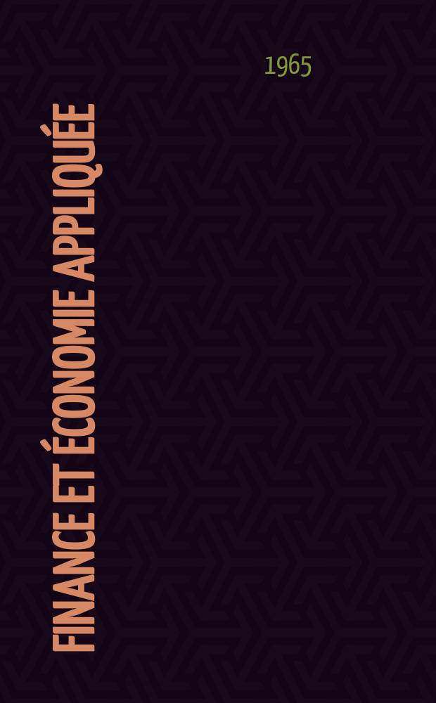 Finance et économie appliquée