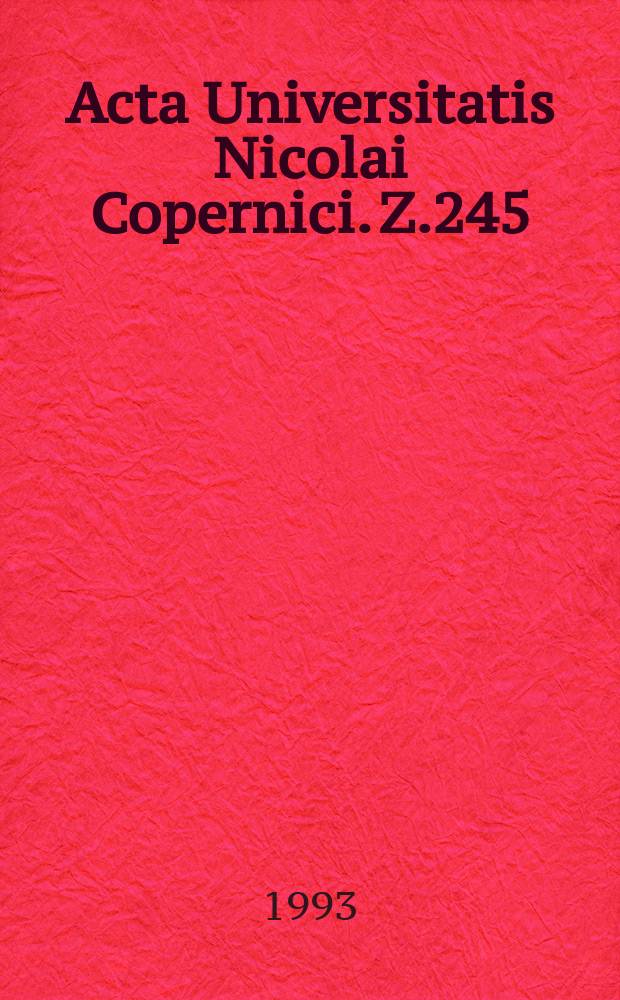 Acta Universitatis Nicolai Copernici. Z.245 : (Literatura)