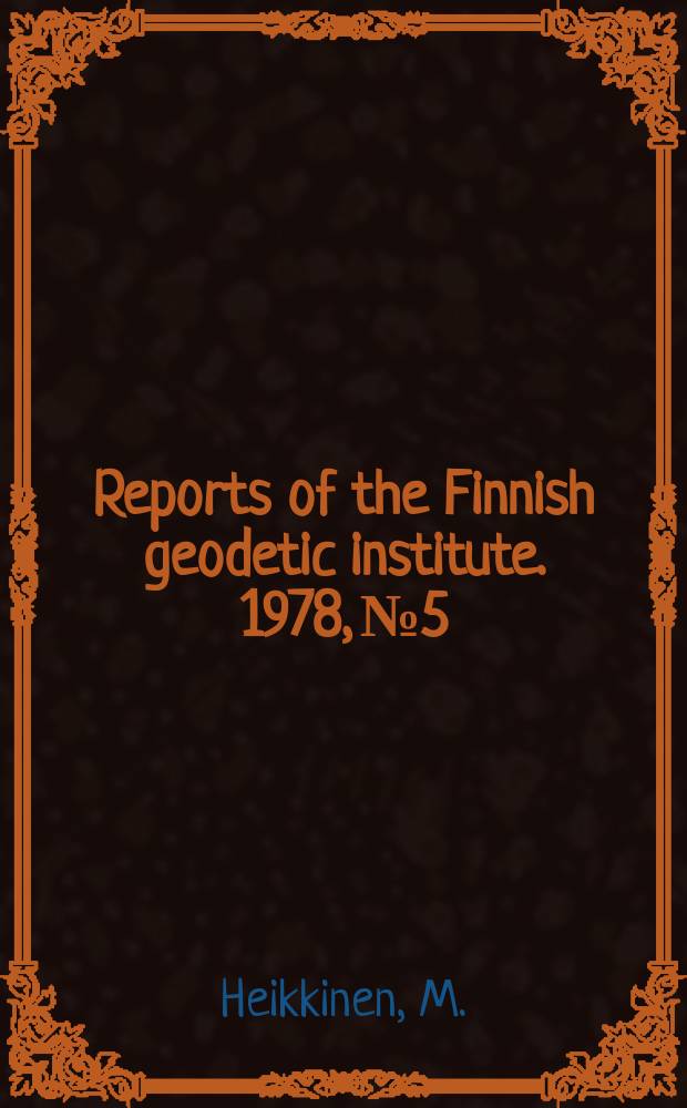 Reports of the Finnish geodetic institute. 1978, №5 : CALC - an interactive computer language with unlimited