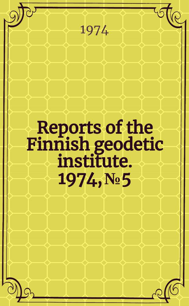 Reports of the Finnish geodetic institute. 1974, №5 : The laser rod comparator