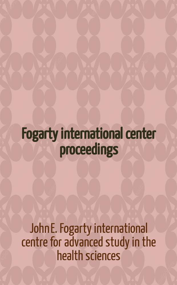 Fogarty international center proceedings