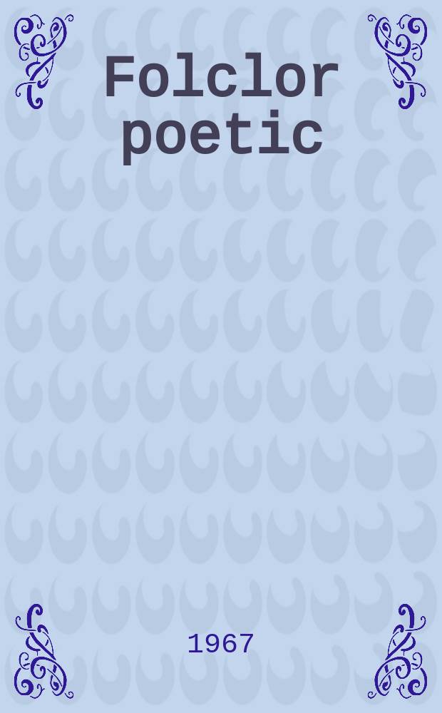 Folclor poetic