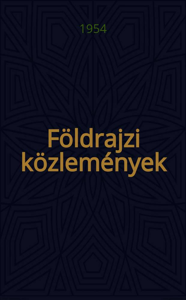 Földrajzi közlemények