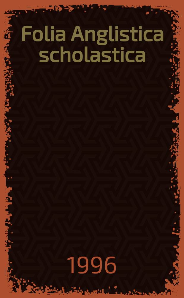 Folia Anglistica scholastica