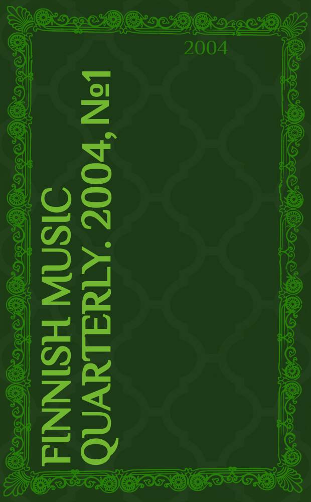 Finnish music quarterly. 2004, №1