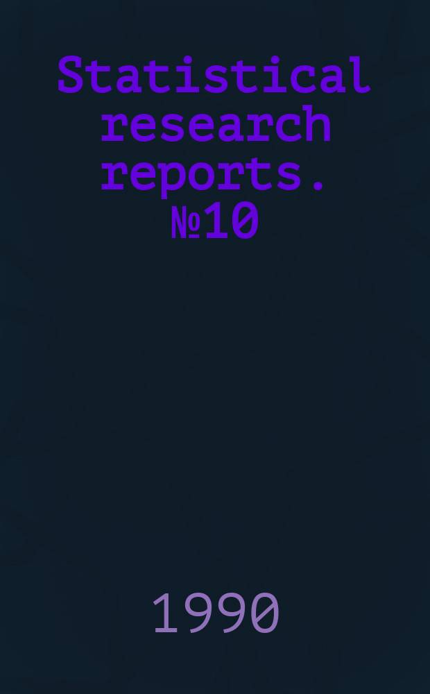Statistical research reports. №10 : On linearity testing and model ...