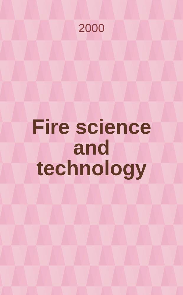 Fire science and technology : An intern. j. Vol.20, №1