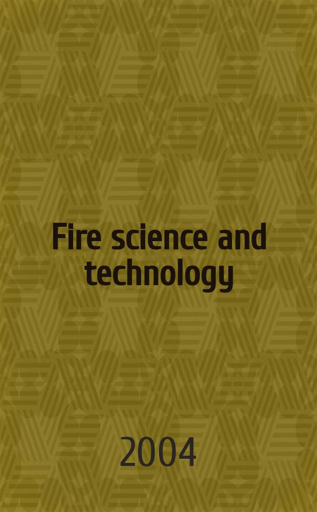 Fire science and technology : An intern. j. Vol.23, №5