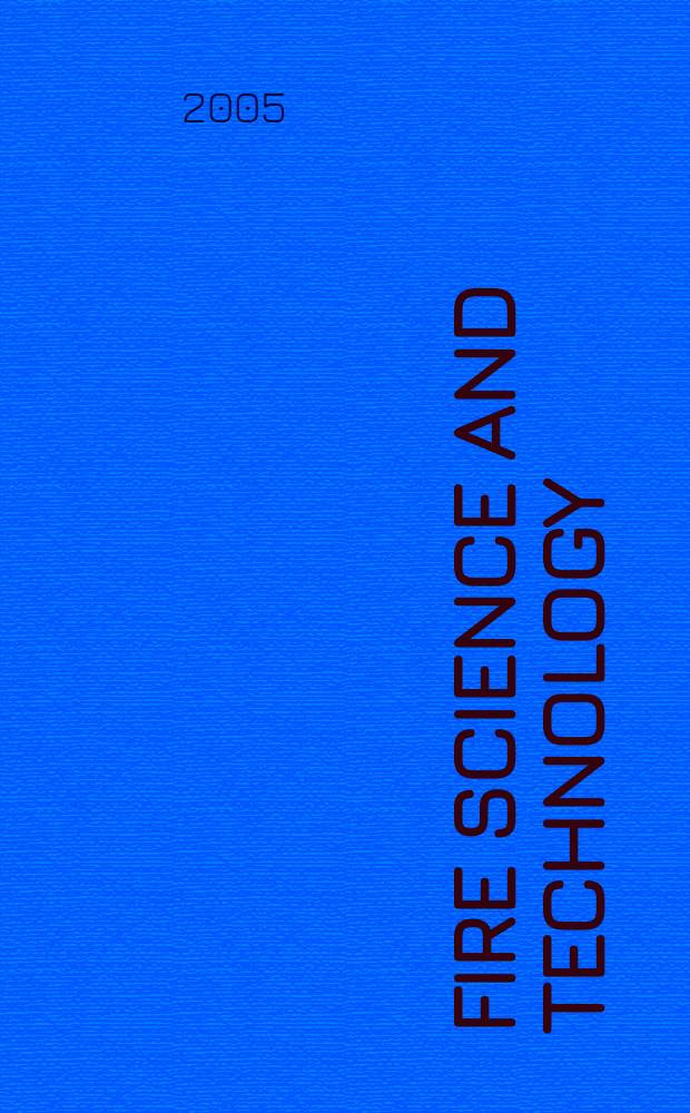 Fire science and technology : An intern. j. Vol.24, №1