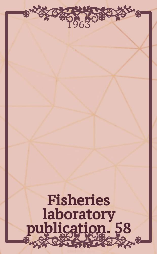Fisheries laboratory publication. 58 : Limnological conditions and growth of trout in three lakes near Rotorua
