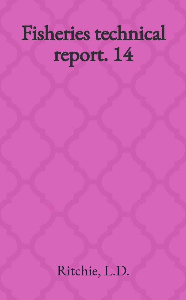 Fisheries technical report. 14 : Crayfish pot escapement gap survey ...