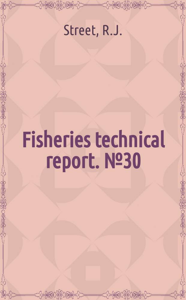 Fisheries technical report. №30 : The New Zealand crayfish edwardsii (Hutton 1875)