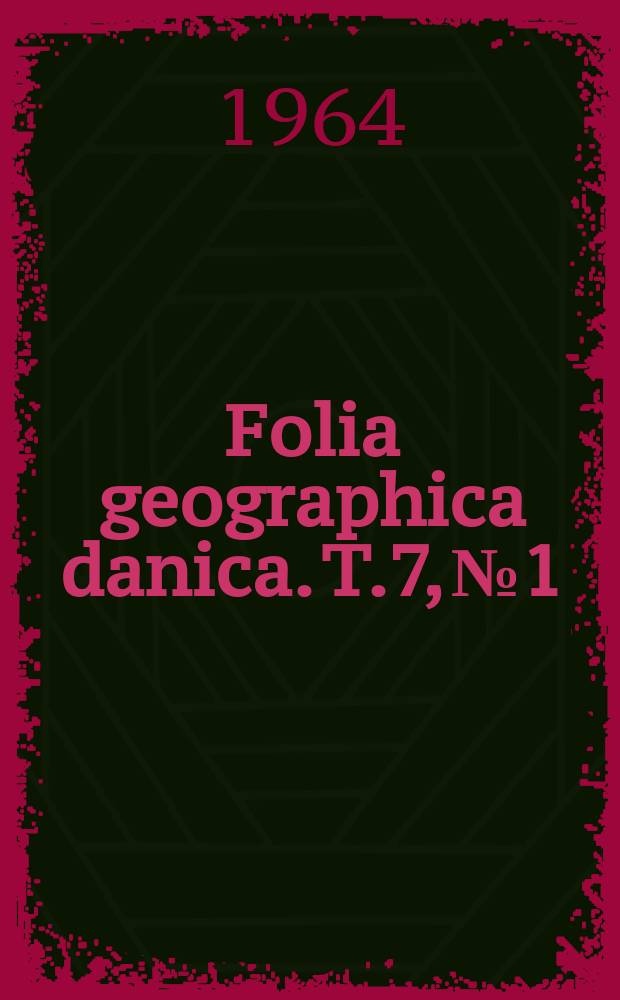 Folia geographica danica. T.7, №1 : Kortmappe