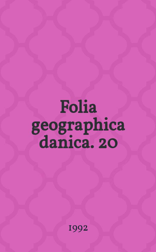 Folia geographica danica. 20 : Skagen Odde - Skaw Spit - an area of land...