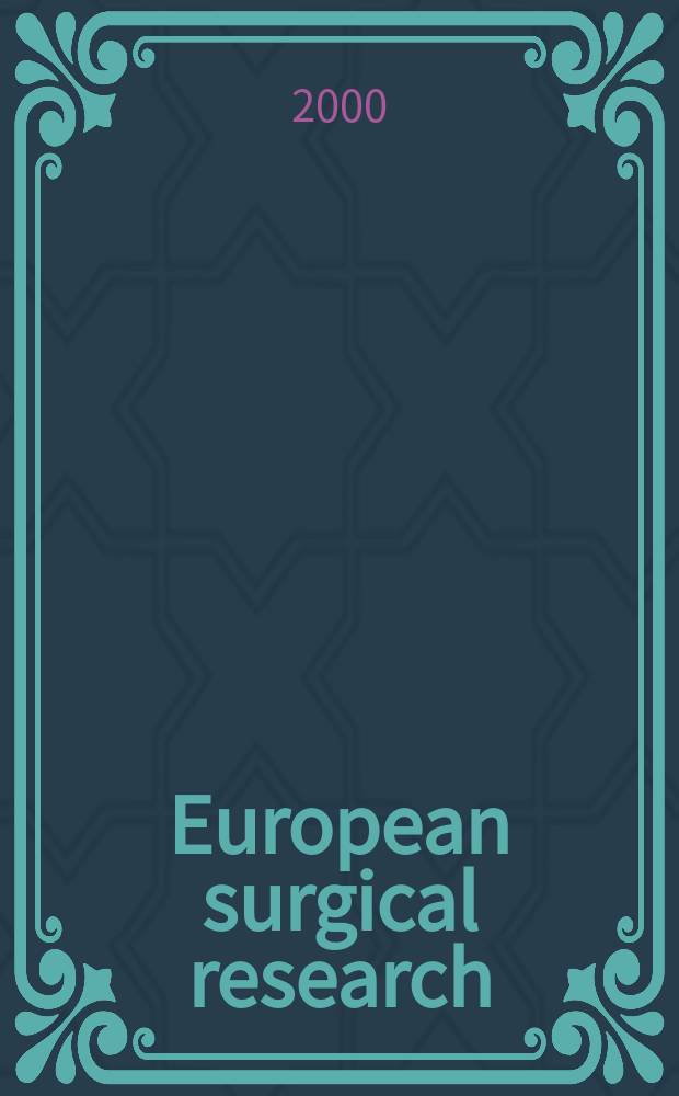 European surgical research : Clinical a. experimental surgery. Vol.32, №2