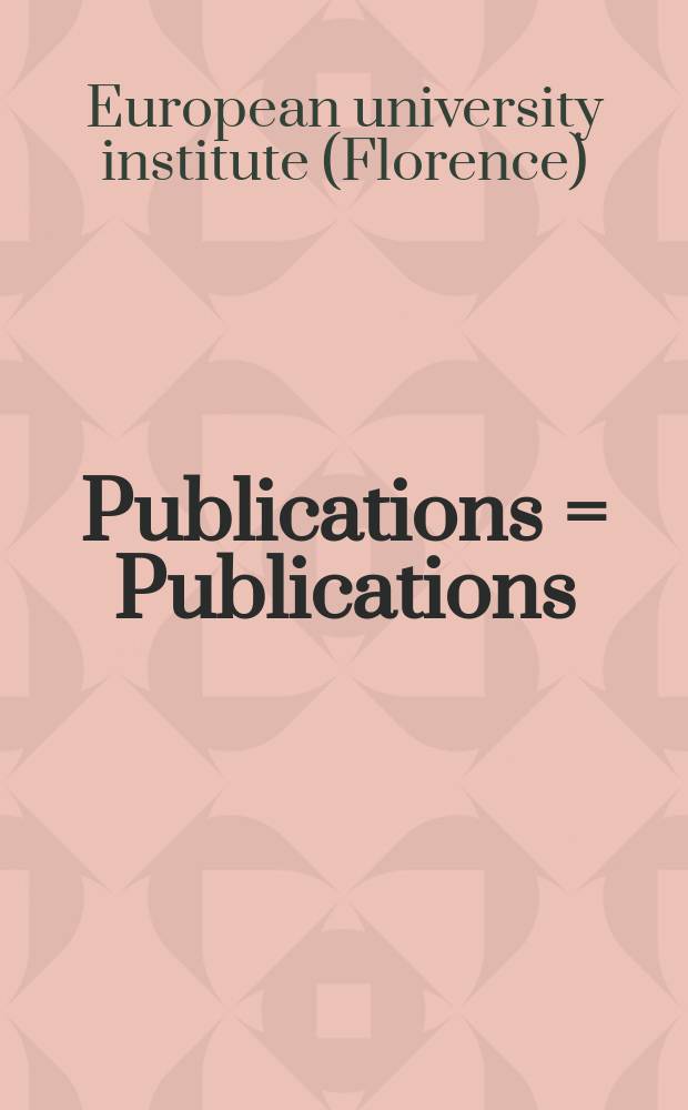 [Publications] = [Publications] = [Veröffentlichungen]. Série C Serie C, Political and social sciences. Sciences politiques et sociales. Politik- und Sozialwissenschaften