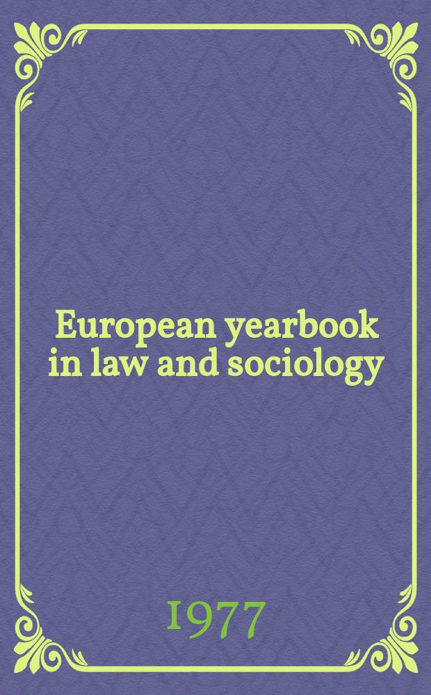 European yearbook in law and sociology