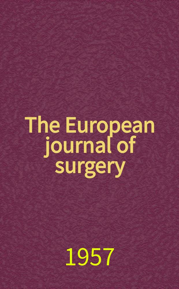 The European journal of surgery : Studies on burns