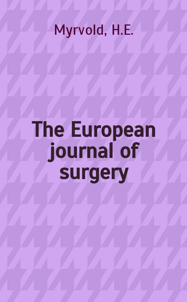 The European journal of surgery : Experimental septic shock