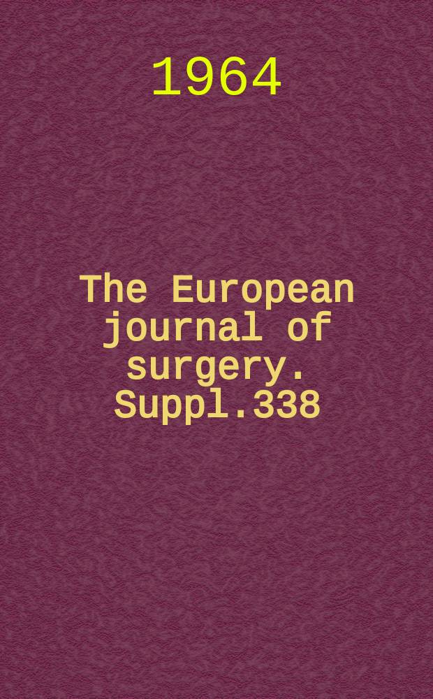 The European journal of surgery. Suppl.338 : Cancer of the breast
