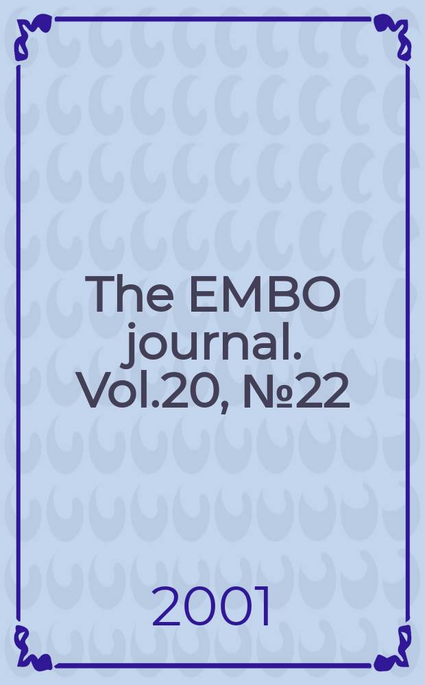 The EMBO journal. Vol.20, №22
