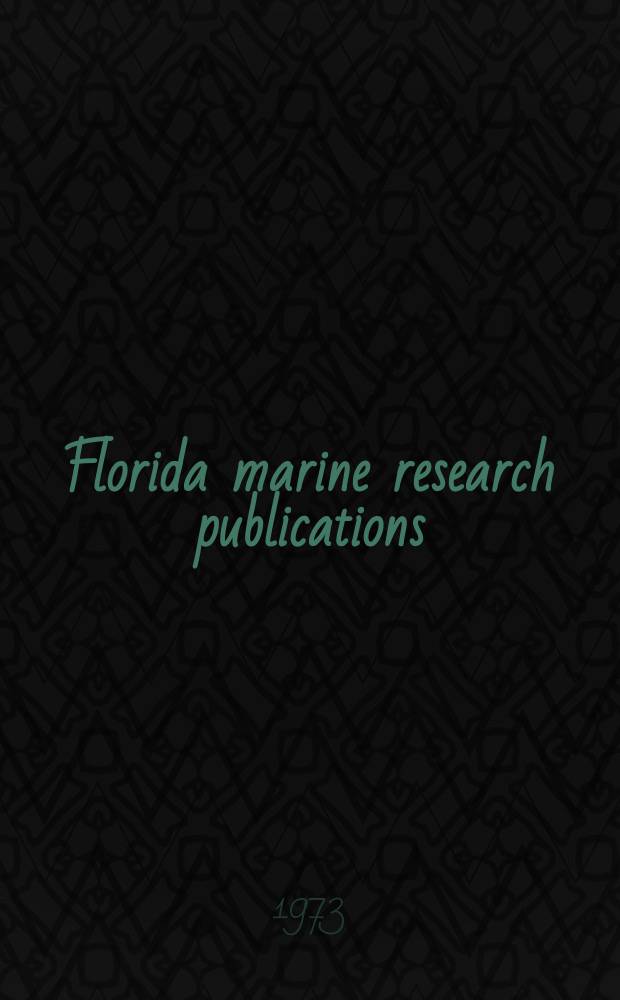 Florida marine research publications