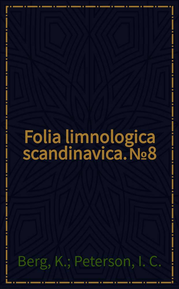 Folia limnologica scandinavica. №8 : Studies on the humic, acid lake Gribsø