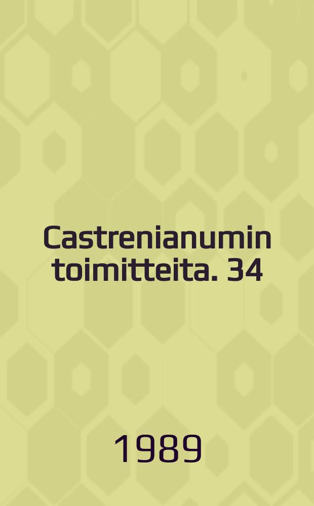 Castrenianumin toimitteita. 34 : Esitelmiä unkarin kielestä