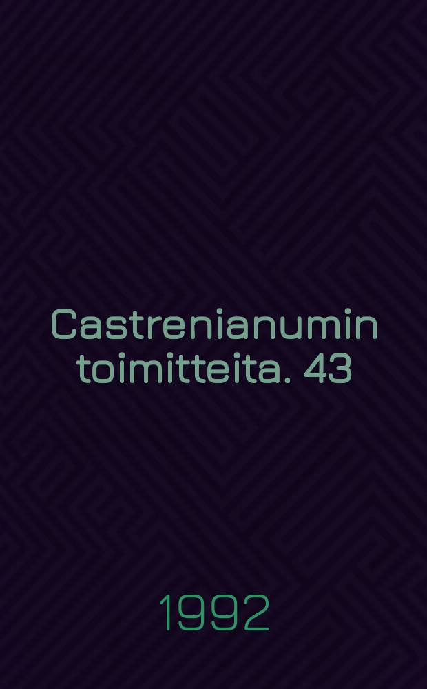 Castrenianumin toimitteita. 43 : A magyar irodalom rövid története
