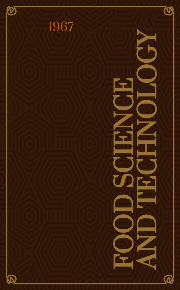 Food science and technology : A series of monographs