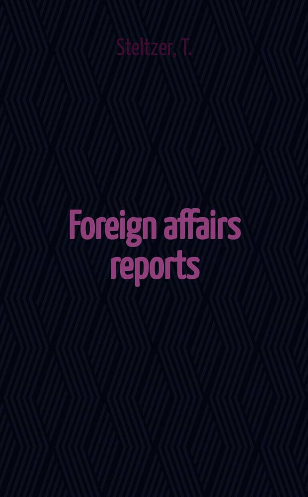 Foreign affairs reports : Publ. by the Indian council of world affairs. Vol.8, №4 : The German question