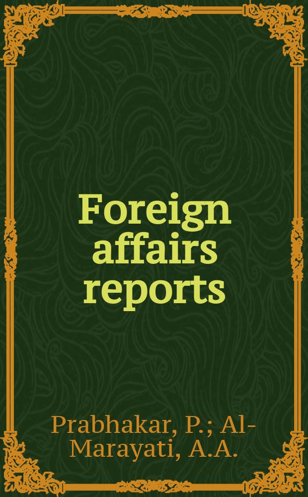Foreign affairs reports : Publ. by the Indian council of world affairs. Vol.16, №2 : China's power potential. The problem of Yemen