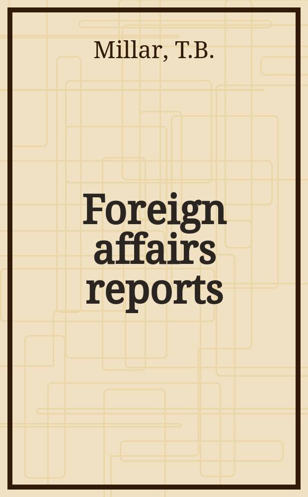 Foreign affairs reports : Publ. by the Indian council of world affairs. Vol.17, №1 : Control of the Indian ocean. Soviet policy on Kashmir. 2