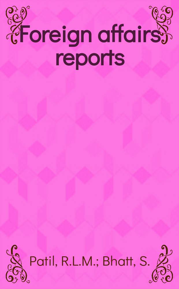 Foreign affairs reports : Publ. by the Indian council of world affairs. Vol.18, №6 : Israel and the atomic bomb.. International co-operation in outer space