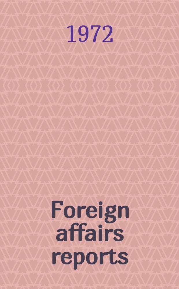 Foreign affairs reports : Publ. by the Indian council of world affairs. Vol.21, №5 : Draft Constitution of Ceylon