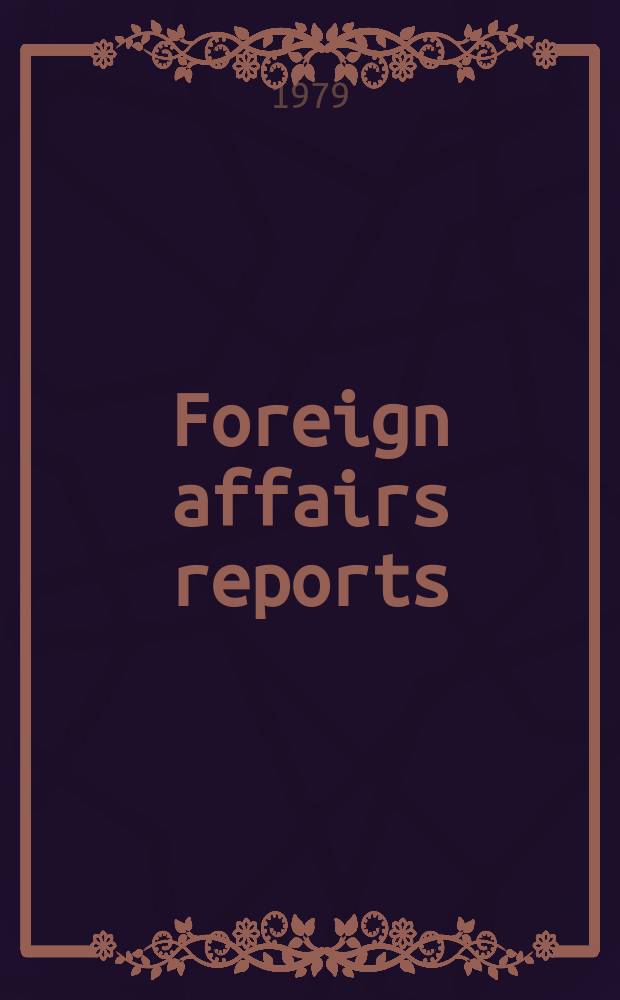 Foreign affairs reports : Publ. by the Indian council of world affairs. Vol.28, №9 : Namibia