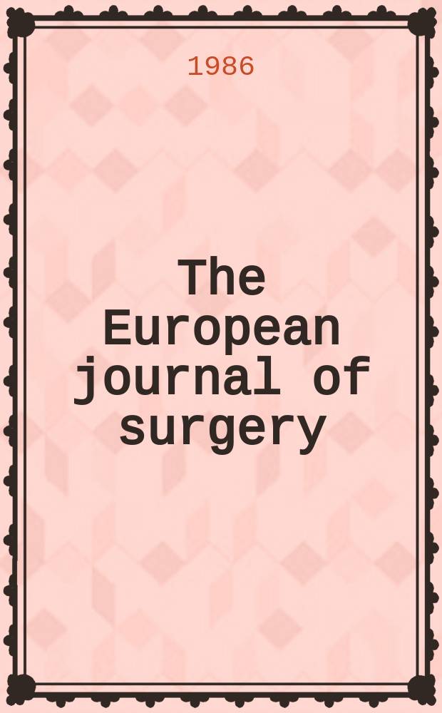 The European journal of surgery : Swedish surgical society
