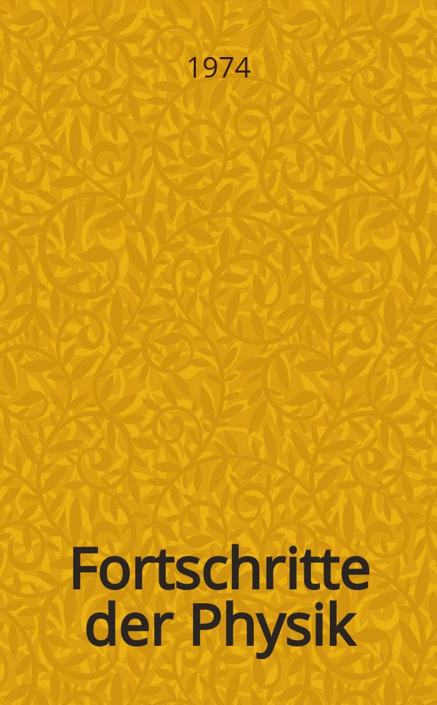 Fortschritte der Physik : Hrsg. im Auftrage der Physikalischen Gesellschaft in der Deutschen Demokratischen Republik. Bd.22, H.6 : The extraction of neutron target cross sections ...