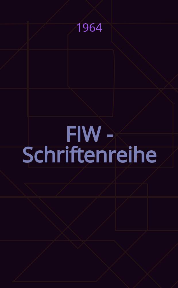 FIW - Schriftenreihe