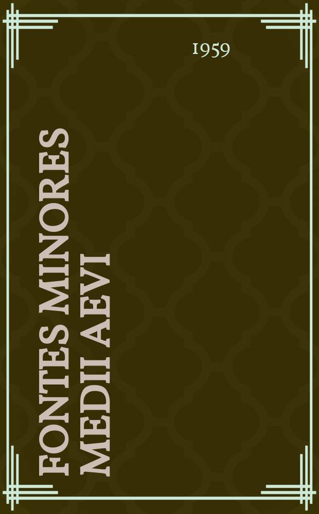 Fontes minores Medii Aevi