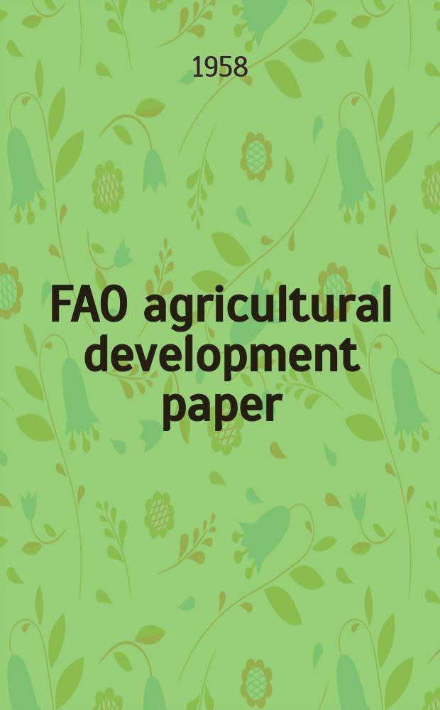 FAO agricultural development paper
